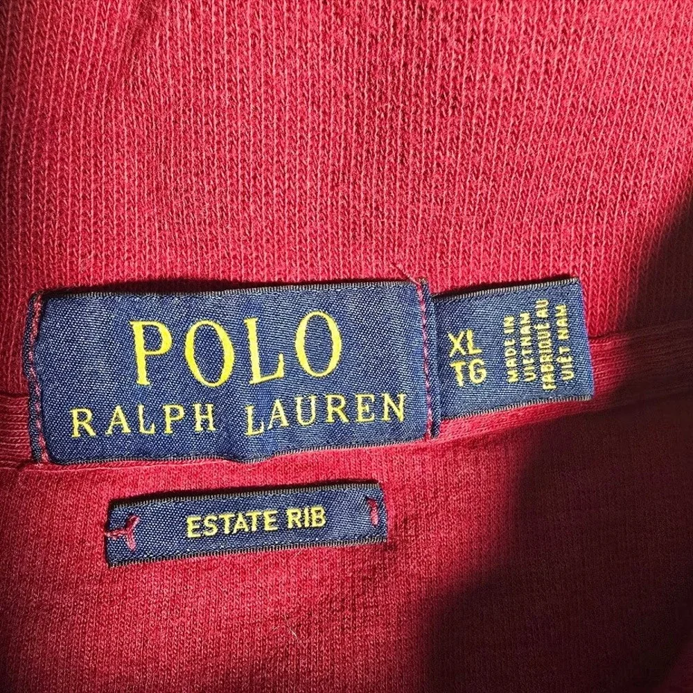 Polo Ralph Lauren Mens XL Estate Rib Quarter Zip Pullover Red Long Sleeve Pony